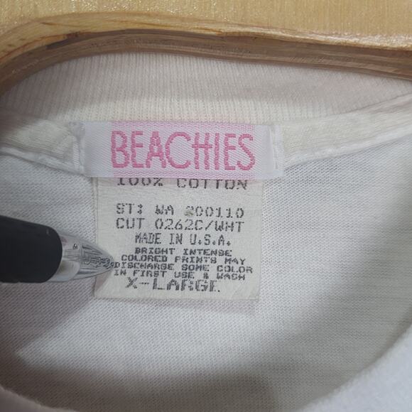 VINTAGE Women's Cherokee Beaches 80s 90s T Shirt Single Stitch XL - Picture 4 of 4